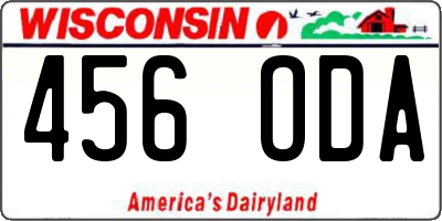 WI license plate 456ODA