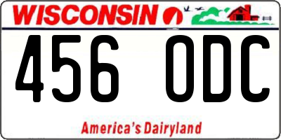 WI license plate 456ODC