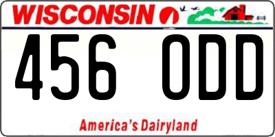 WI license plate 456ODD