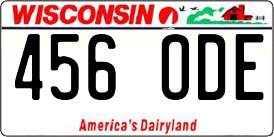 WI license plate 456ODE