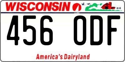 WI license plate 456ODF