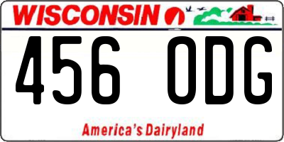 WI license plate 456ODG