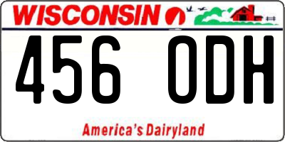 WI license plate 456ODH