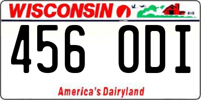 WI license plate 456ODI