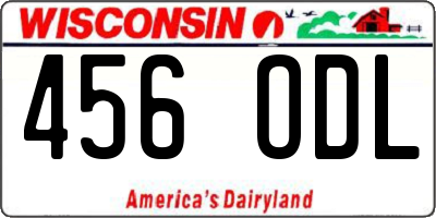 WI license plate 456ODL