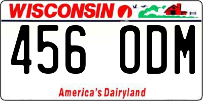 WI license plate 456ODM