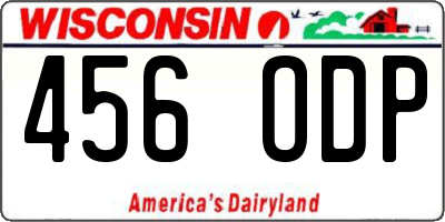 WI license plate 456ODP
