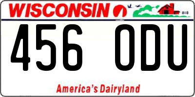 WI license plate 456ODU