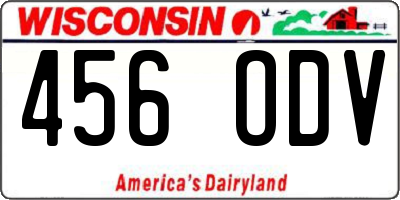 WI license plate 456ODV