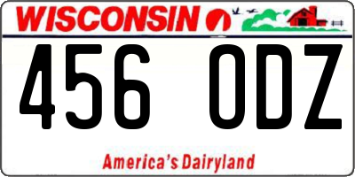 WI license plate 456ODZ