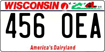 WI license plate 456OEA