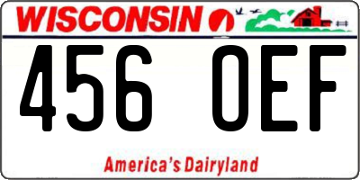 WI license plate 456OEF