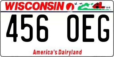WI license plate 456OEG