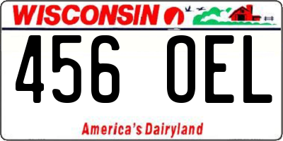 WI license plate 456OEL