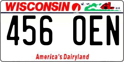 WI license plate 456OEN