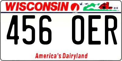 WI license plate 456OER