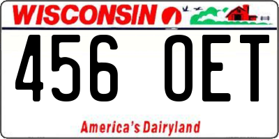 WI license plate 456OET