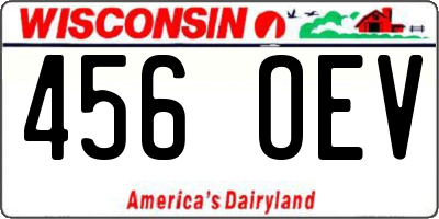 WI license plate 456OEV