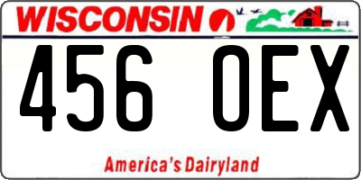 WI license plate 456OEX