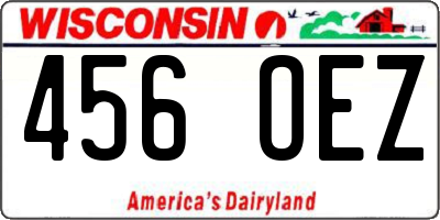 WI license plate 456OEZ