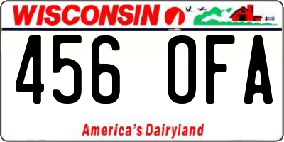 WI license plate 456OFA