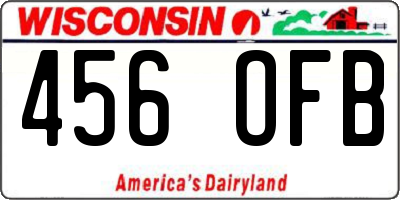 WI license plate 456OFB