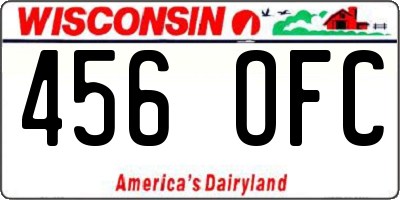 WI license plate 456OFC