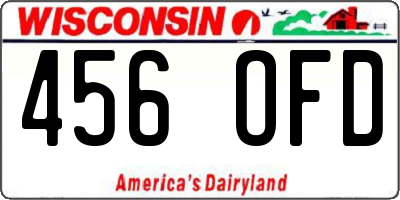 WI license plate 456OFD