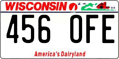 WI license plate 456OFE