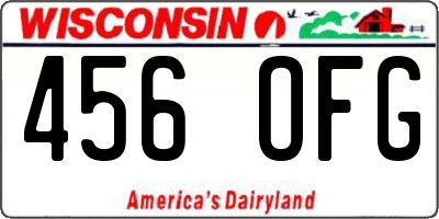 WI license plate 456OFG
