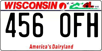 WI license plate 456OFH