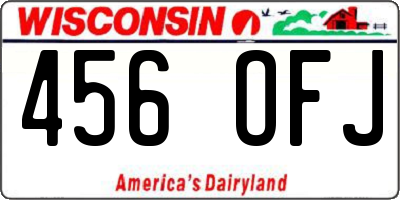 WI license plate 456OFJ