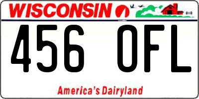 WI license plate 456OFL