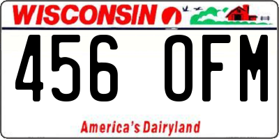 WI license plate 456OFM