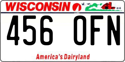 WI license plate 456OFN