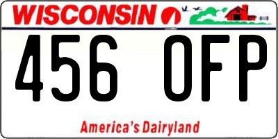 WI license plate 456OFP