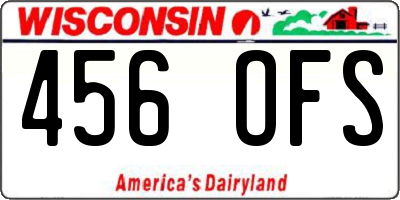WI license plate 456OFS
