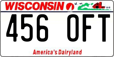 WI license plate 456OFT