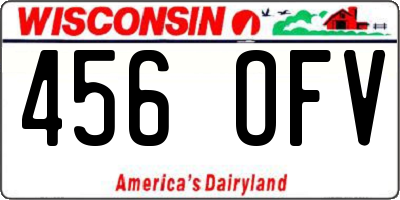 WI license plate 456OFV