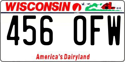 WI license plate 456OFW