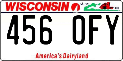 WI license plate 456OFY