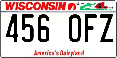 WI license plate 456OFZ
