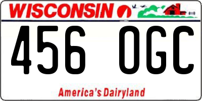 WI license plate 456OGC