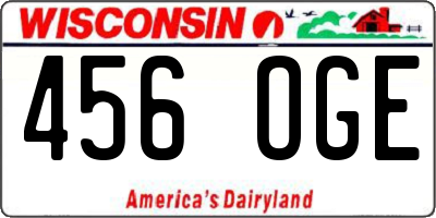 WI license plate 456OGE