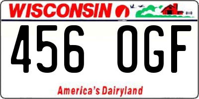 WI license plate 456OGF