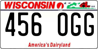 WI license plate 456OGG