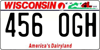 WI license plate 456OGH