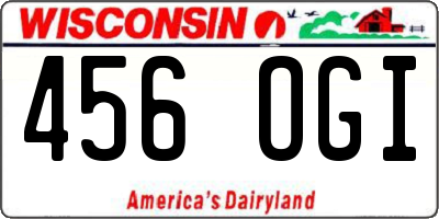 WI license plate 456OGI