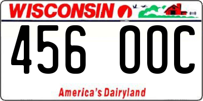 WI license plate 456OOC