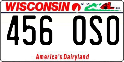 WI license plate 456OSO